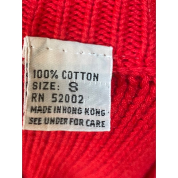 Liz Claiborne Womens Sweater Cable Knit Button Detail Cap Sleeve Crew Red Small - Picture 8 of 9